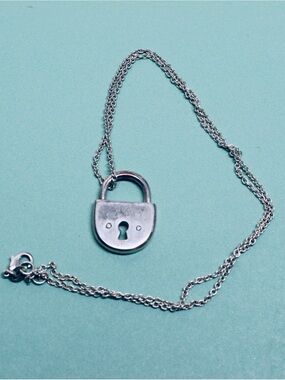 Anzie .925 Sterling Silver Padlock Pendant Necklace – Modern Minimalist Design